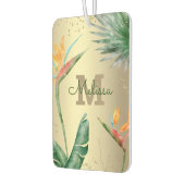 Monogram Gold Tropical Palm Foliage Floral Script Luchtverfrisser (Links)