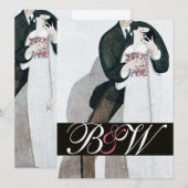 MONOGRAM GOLD VAN DE ROMANTISCHE BRIDE EN GROOM WE KAART (Voorkant / Achterkant)