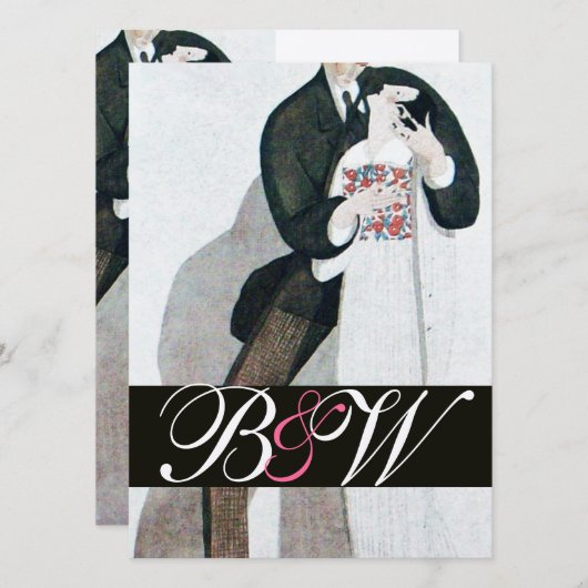 MONOGRAM GOLD VAN DE ROMANTISCHE BRIDE EN GROOM WE KAART (Voorkant / Achterkant)