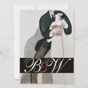 MONOGRAM GOLD VAN DE ROMANTISCHE BRIDE EN GROOM WE KAART