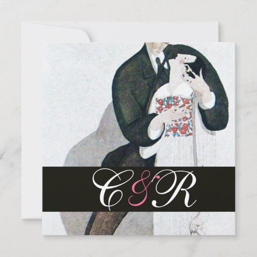 MONOGRAM GOLD VAN DE ROMANTISCHE BRIDE EN GROOM WE KAART (Voorkant)