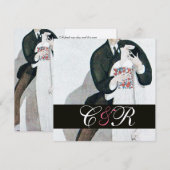 MONOGRAM GOLD VAN DE ROMANTISCHE BRIDE EN GROOM WE KAART (Voorkant / Achterkant)