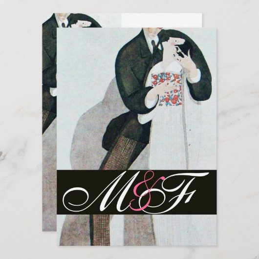 MONOGRAM GOLD VAN DE ROMANTISCHE BRIDE EN GROOM WE KAART (Voorkant / Achterkant)