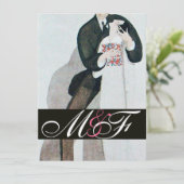 MONOGRAM GOLD VAN DE ROMANTISCHE BRIDE EN GROOM WE KAART (Staand voorkant)