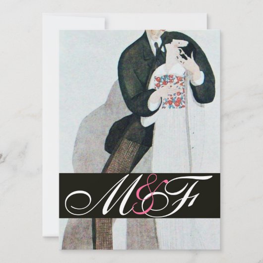 MONOGRAM GOLD VAN DE ROMANTISCHE BRIDE EN GROOM WE KAART (Voorkant)