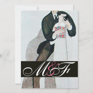 MONOGRAM GOLD VAN DE ROMANTISCHE BRIDE EN GROOM WE KAART