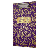 Monogram Gold Vourish Royal Paarse Luxe Klembord (Links)