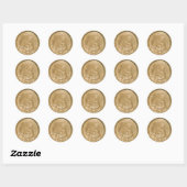 Monogram Gold Wax Envelope Seal Weddenkers Ronde Sticker (Vel)