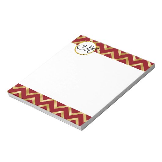 Monogram Gold witte bruidegom Notitieblok (Linkerzijde)