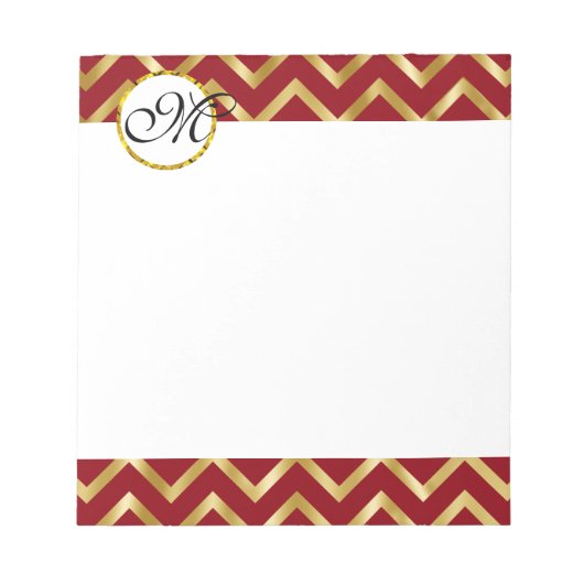Monogram Gold witte bruidegom Notitieblok (Voorkant)
