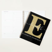 Monogram Gold Zwart Gepersonaliseerd Script Name I Planner (Display)