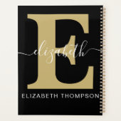 Monogram Gold Zwart Gepersonaliseerd Script Name I Planner (Achterkant)