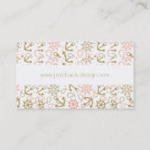 Monogram Golden Anchor Pattern Visitekaartje (Achterkant)