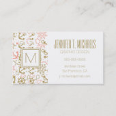 Monogram Golden Anchor Pattern Visitekaartje (Voorkant)