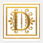 Monogram Golden D Elegant Stickers (Voorkant)