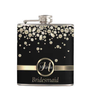 Monogram Golden Diamond - Bridesmaid Heupfles