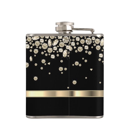 Monogram Golden Diamond - Bridesmaid Heupfles (Achterkant)