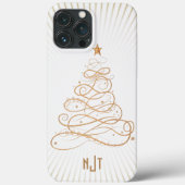 Monogram Golden Filigree kerstboom Case-Mate iPhone Case (Achterkant)