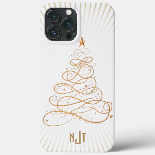Monogram Golden Filigree kerstboom Case-Mate iPhone Case
