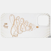 Monogram Golden Filigree kerstboom Case-Mate iPhone Case (Achterkant (horizontaal))