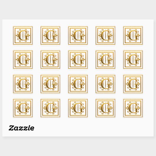 Monogram Golden G Elegante Stickers (Vel)