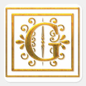 Monogram Golden G Elegante Stickers (Voorkant)
