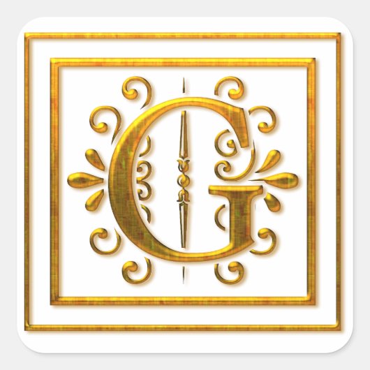 Monogram Golden G Elegante Stickers (Voorkant)