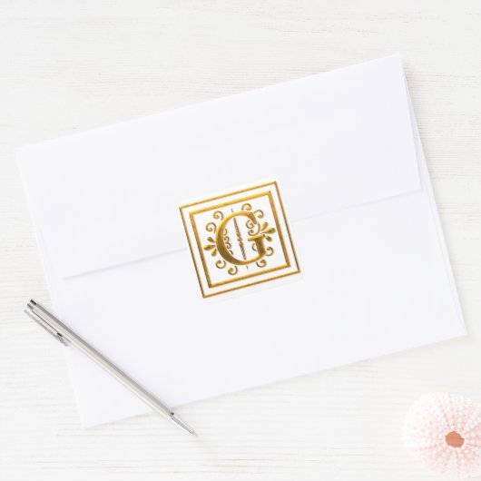 Monogram Golden G Elegante Stickers (Envelop)
