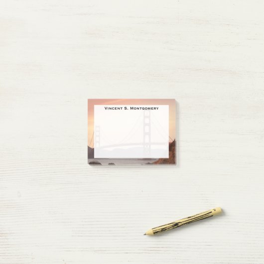 Monogram Golden Gate Bridge, San Francisco Post-it® Notes (Op bureau)