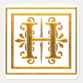 Monogram Golden H Elegant Stickers (Voorkant)