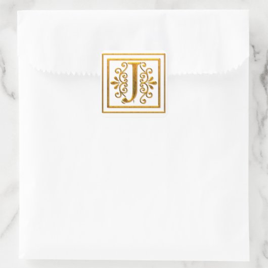 Monogram Golden J Elegant Stickers (Tas)