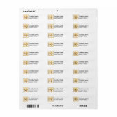 Monogram Golden Letter K Elegant Adresetiketten Etiket (Full Sheet)
