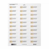 Monogram Golden Letter U Elegant Adresetiketten Etiket (Full Sheet)