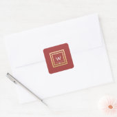 Monogram Golden Lijst Minimalisme Geometrie Drieho Vierkante Sticker (Envelop)