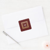 Monogram Golden Lijst Minimalisme Geometriv VIP Vierkante Sticker (Envelop)