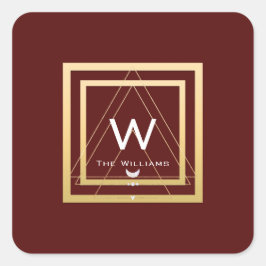 Monogram Golden Lijst Minimalisme Geometriv VIP Vierkante Sticker
