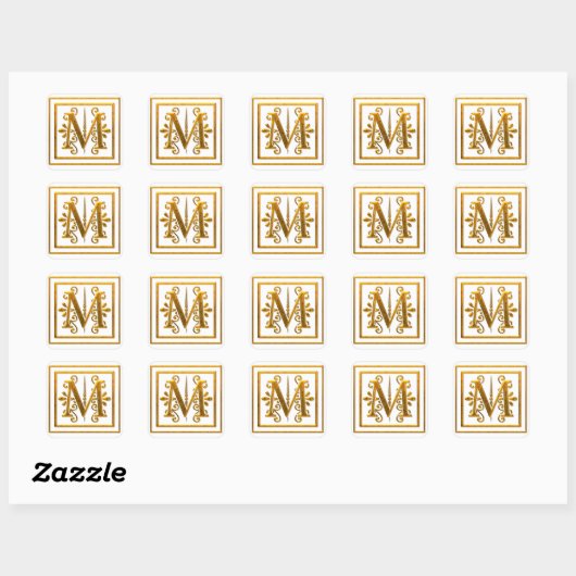 Monogram Golden M Elegante Stickers (Vel)