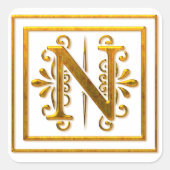 Monogram Golden N Elegant Stickers (Voorkant)