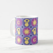 Monogram Golden Retriever Whimsical Sun Dog Koffiemok (Voorkant links)