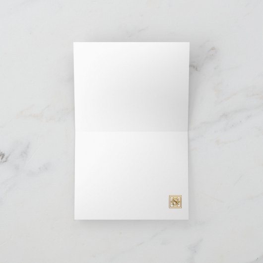 Monogram Golden S Elegant Personal Note Kaart (Binnen)