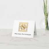 Monogram Golden S Elegant Personal Note Kaart (Voorkant)