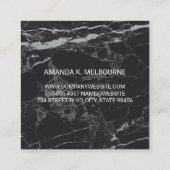 Monogram | Golden Shine | Black Marble Vierkante Visitekaartje (Achterkant)