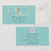 Monogram Golden Shoes Heels Logo Shop QR Water Visitekaartje (Voorkant / Achterkant)