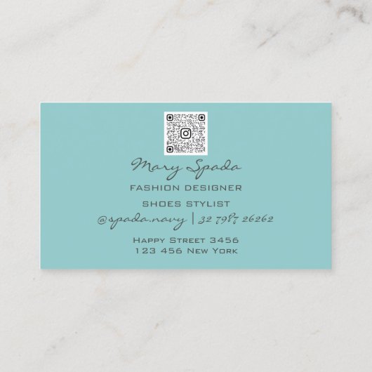 Monogram Golden Shoes Heels Logo Shop QR Water Visitekaartje (Achterkant)