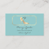 Monogram Golden Shoes Heels Logo Shop QR Water Visitekaartje (Voorkant)
