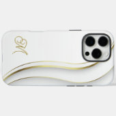 Monogram Golden Swirl Case-Mate iPhone Case (Achterkant (horizontaal))