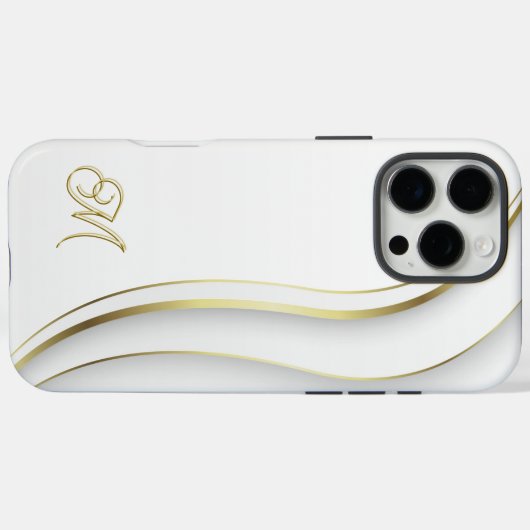 Monogram Golden Swirl Case-Mate iPhone Case (Achterkant (horizontaal))