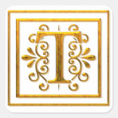 Monogram Golden T Elegante Stickers (Voorkant)