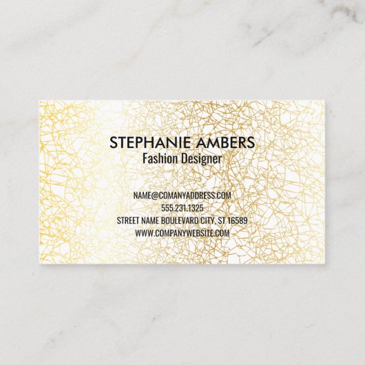 Monogram | Golden Texture Background Visitekaartje (Achterkant)