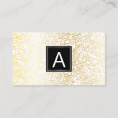 Monogram | Golden Texture Background Visitekaartje (Voorkant)